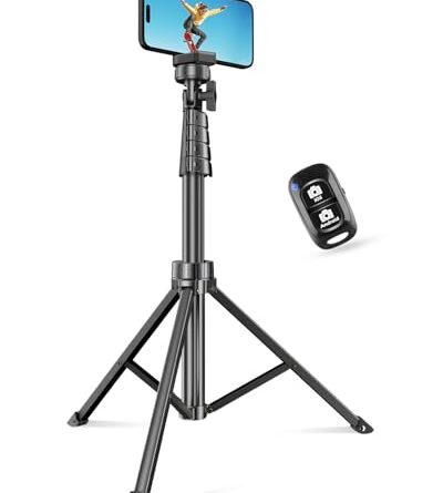 SENSYNE 62" Phone Tripod & Selfie Stick, Extendable Cell Phone Tripod Stand with Wireless Remote and Phone Holder, Compatible with iPhone Android Phone, Camera