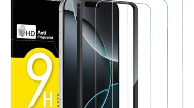 NEW'C 3 Pack Designed for iPhone 17 Pro Max, iPhone 16 Pro Max Screen Protector (6.9 inches), Enhanced Tempered Glass Protection with easy installation tool included,Case Friendly Ultra Resistant