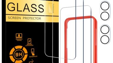 Ailun 3 Pack Screen Protector for iPhone 16 [6.1 inch] + 3 Pack Camera Lens Protector with Installation Frame,Case Friendly Tempered Glass Film,[9H Hardness][Not for iPhone 16e/16 Pro/Plus/Pro Max]