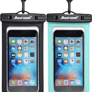 Hiearcool Waterproof Phone Pouch, IPX8 Waterproof Phone Case for iPhone 17/16/15/14 Pro Max, Cell Phone Dry Bag for Beach & Cruise Essentials, Touch Screen, Lanyard Included, 2 Pack (Fits Up to 8.9”)