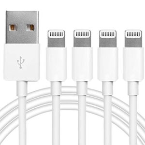 4Pack [Apple MFi Certified] Charger Lightning to USB Charging Cable Cord Compatible iPhone 14/13/12/11 Pro/11/XS MAX/XR/8/7/6s Plus,iPad Pro/Air/Mini,iPod Touch (3.3ft)