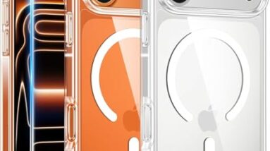 FNTCASE for iPhone 17 Pro-Max Case: Clear Magnetic Phone Cases with Screen Protector Compatible with Magsafe Slim Anti Yellowing Rugged Shockproof Protective Transparent Cell Cover (A-Clear)