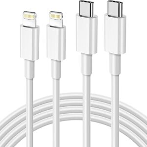 USB C to Lightning Cable 3FT 2Pack [Apple MFi Certified], Power Delivery iPhone Cables Type C iPhone Charger Cord Fast Charging Compatible iPhone 14 13 12 11 Pro Max X XS XR 8 7 6s Plus SE