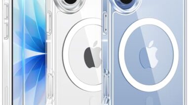 FNTCASE for iPhone 17 Case Clear: Magnetic Phone Cases with Screen Protector Drop Proof Compatible with Magsafe Slim Anti Yellowing Rugged Shockproof Protective Transparent Cell Cover (A-Clear)