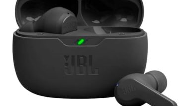 JBL Vibe Beam - True Wireless JBL Deep Bass Sound Earbuds, Bluetooth 5.2, Water & Dust Resistant, Hands-Free Call with VoiceAware, Up to 32 Hours of Battery Life (Black)