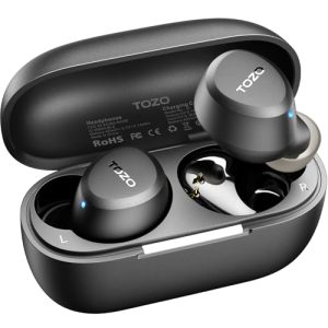 TOZO A1 Wireless Earbuds Bluetooth 5.3 Light Weight in Ear IPX5 Waterproof Headphones 2 Mic for AI Calls, Immersive Premium Sound Bass Headset with Charging Case, 32 Presets EQ Customization via App