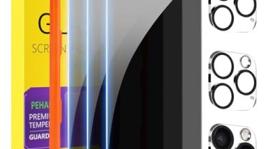 PEHAEL 3+3Pack for iPhone 16 Pro Max Privacy Screen Protector with Camera Lens Protector Full Coverage Anti-Spy Tempered Glass Film 9H Hardness Easy Installation Bubble Free [6.9 inch]