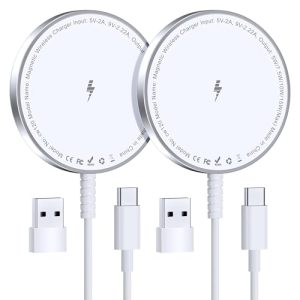 for MagSafe Charger: Magnetic Wireless Charging Pad for iPhone 17 16 15 14 13 12 Series & AirPods 4-2 Pro, Strong Magnet, Aluminum Alloy, USB-C/A Ports, Ultra-Thin & Portable, Ideal for Desk & Bedside