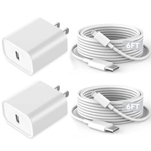 Fast iPhone Charger, iPhone Charger Fast Charging 2Pack Quick Chargers 6ft Long USB C to Lightning Cable Quick Charging Cord USB Charge Block Adapter for iPhone 14 Plus/14 ProMax/13 Mini 12/11/XS/iPad
