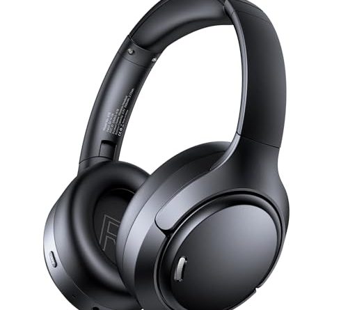 Hybrid Active Noise Cancelling Bluetooth 6.0 Headphones 120H Playtime 6 ENC Clear Call Mic, Over Ear Headphones Wireless with Hi-Res Audio Comfort Earcup Low Latency ANC Headphone for Travel Workout