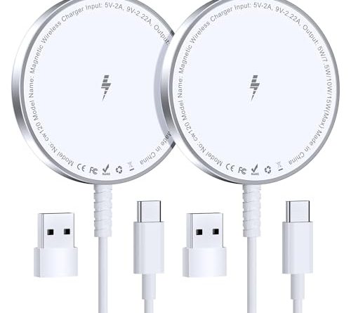 for MagSafe Charger: Magnetic Wireless Charging Pad for iPhone 17 16 15 14 13 12 Series & AirPods 4-2 Pro, Strong Magnet, Aluminum Alloy, USB-C/A Ports, Ultra-Thin & Portable, Ideal for Desk & Bedside