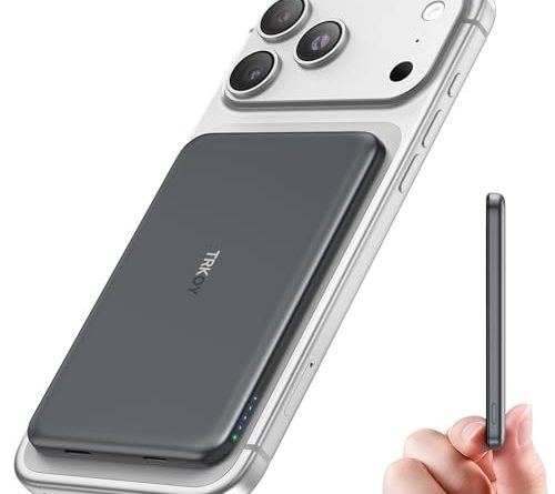 for Magsafe Portable Charger,5000mAh Slim Wireless Magnetic Power Bank with USB C Charging,Travel Essential for Magsafe Battery Pack Compatible with iPhone 17/16/15/14/13/12 Series,Graphite Gray