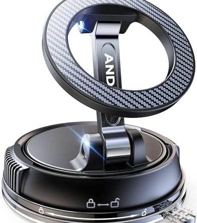 ANDERY Car Phone Holder for Magsafe [78+LBS Strongest Suction & 2400gf Strongest Magnetic] 360° Adjustable Car Phone Mount, Phone Holders for Your Car for iPhone All Smartphones, Valentine's Day Gifts