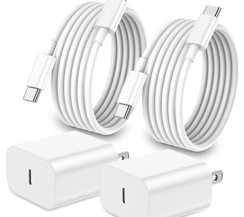 iPhone 17 16 15 Charger Fast Charging,2Pack 20W Apple iPad USB C Wall Chrager Block with 6FT USB C to C Cable for iPhone 17/Pro/Pro Max/17 Air/ 16/16 Pro/16 Pro Max/15/Plus/Pro/Pro Max (White)